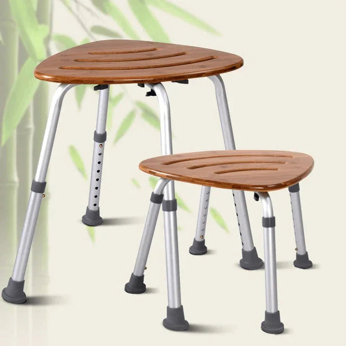 Modern Bamboo Adjustable Waterproof Corner Shower Bench Stool Seat