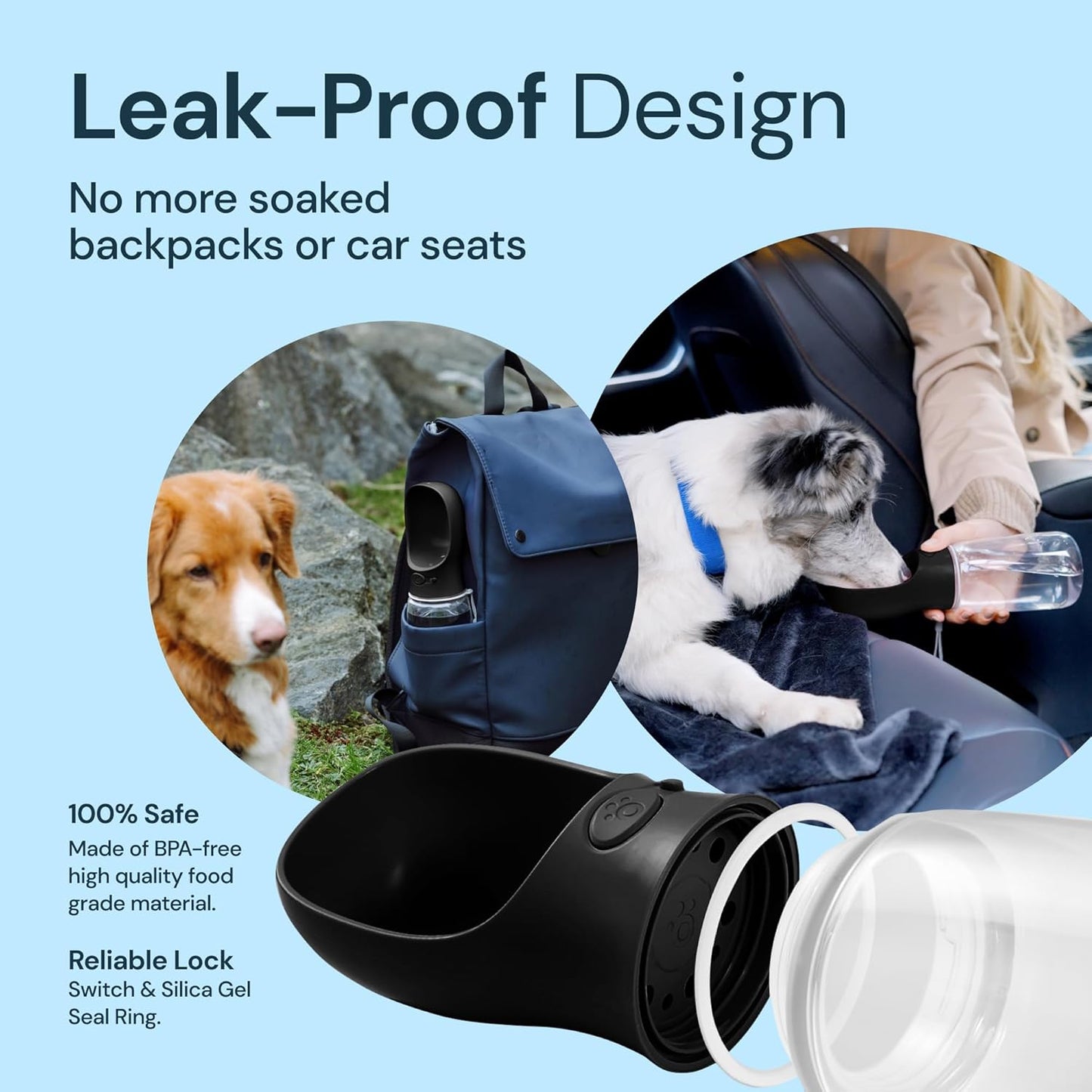 19 oz portable water bottle for dogs