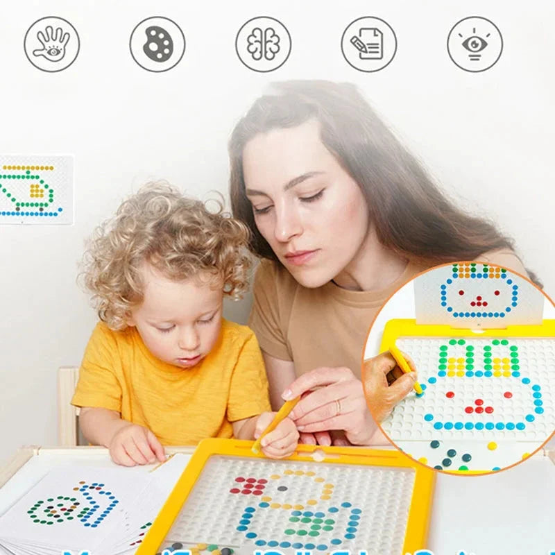 Large Magnetic Drawing Pad for Kids Montessori Magnetic Dots Board