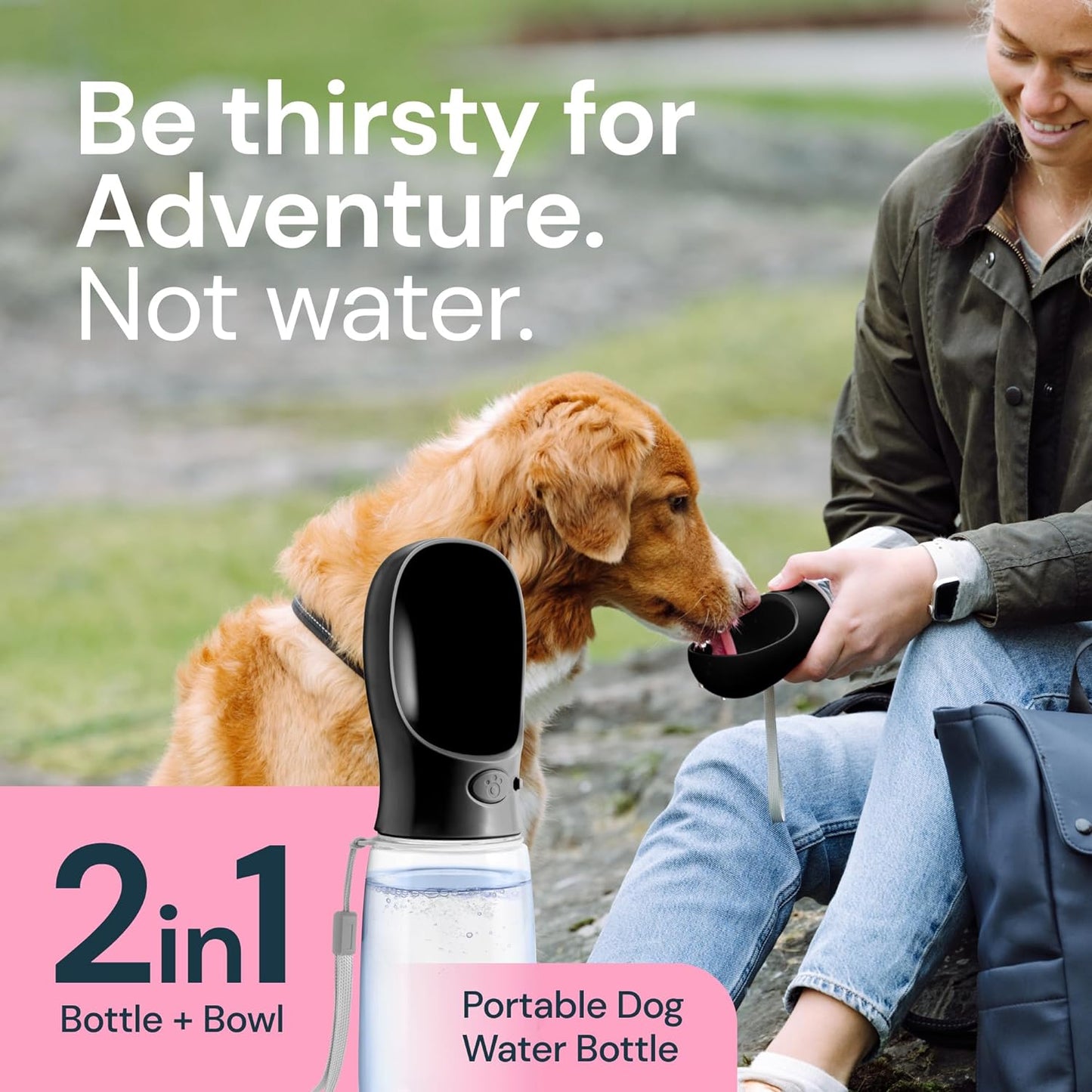 19 oz portable water bottle for dogs