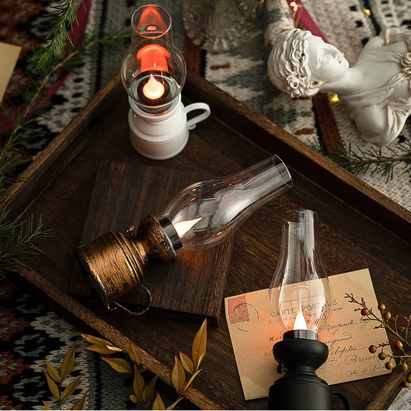 Led Vintage Kerosene Lamp, Electronic Swinging Candle