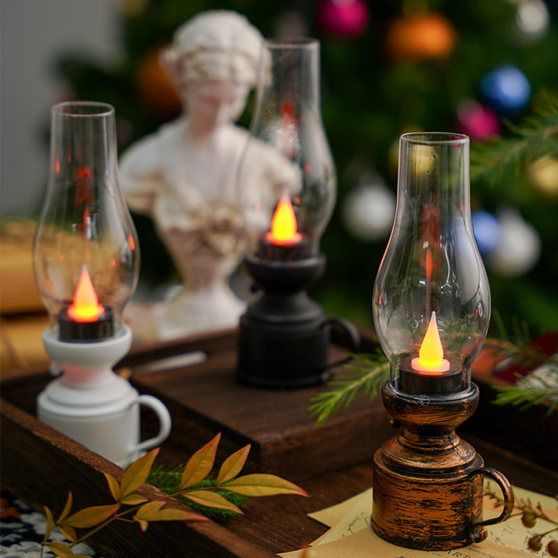 Led Vintage Kerosene Lamp, Electronic Swinging Candle