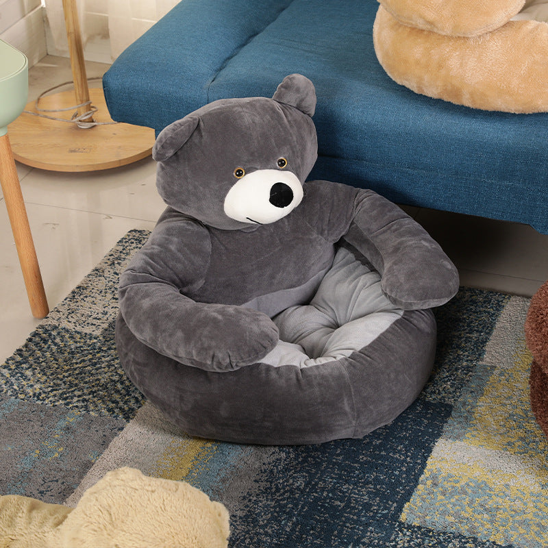 Bear Shaped Winter Plush Pet Dog Bed