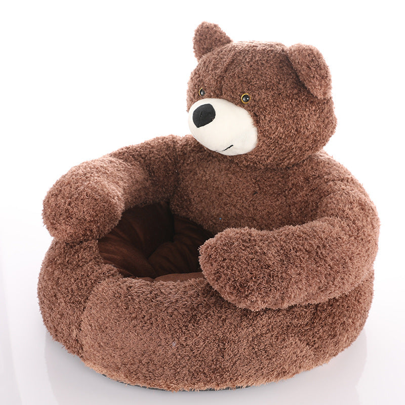 Bear Shaped Winter Plush Pet Dog Bed