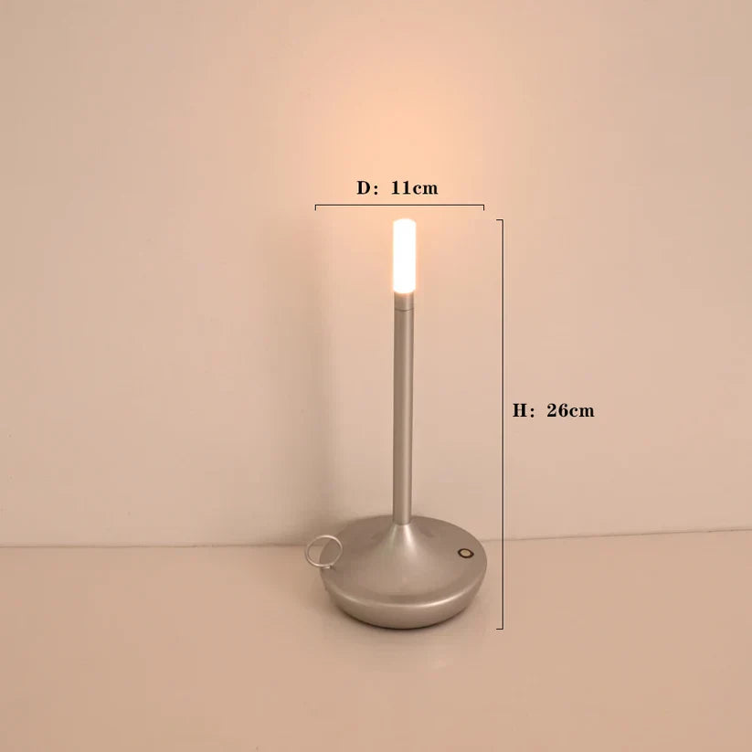 Rechargeable Candle Table Lamp - Modern Dimmable Light for Bedroom & Camping