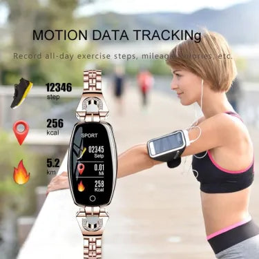 Waterproof Smart Fitness Bracelet w/ HR & BP Monitor For Women