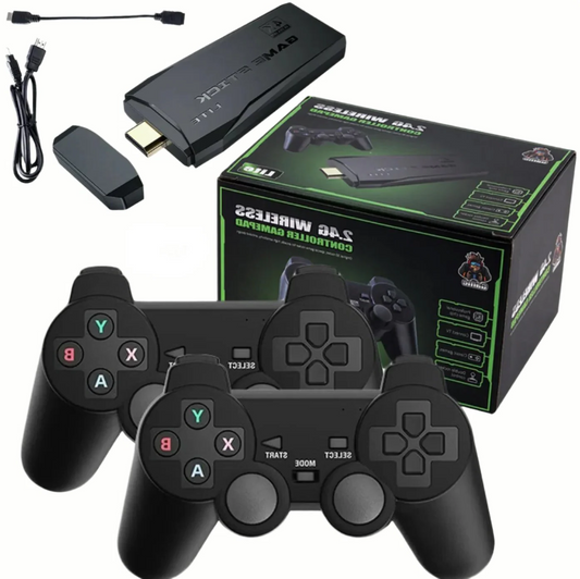 HDMI 4K TV Game Stick Console | 64GB with 20,000+ Retro Games & 2 Wireless Gamepads