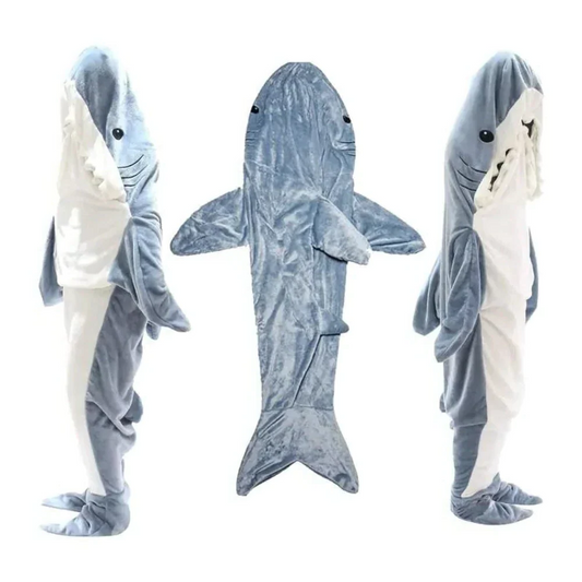 Shark Fleece Hooded Blanket