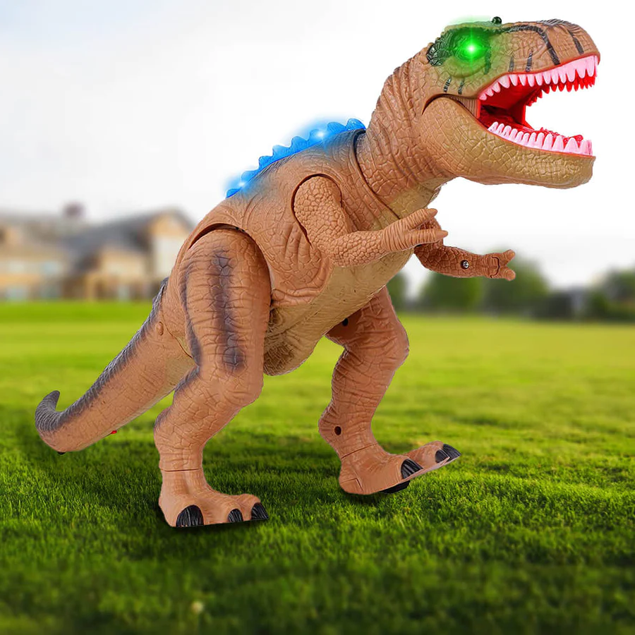 Remote Control T-Rex Dinosaur With LED Light Up, Walking & Roaring Realistic Dinosaur Toys