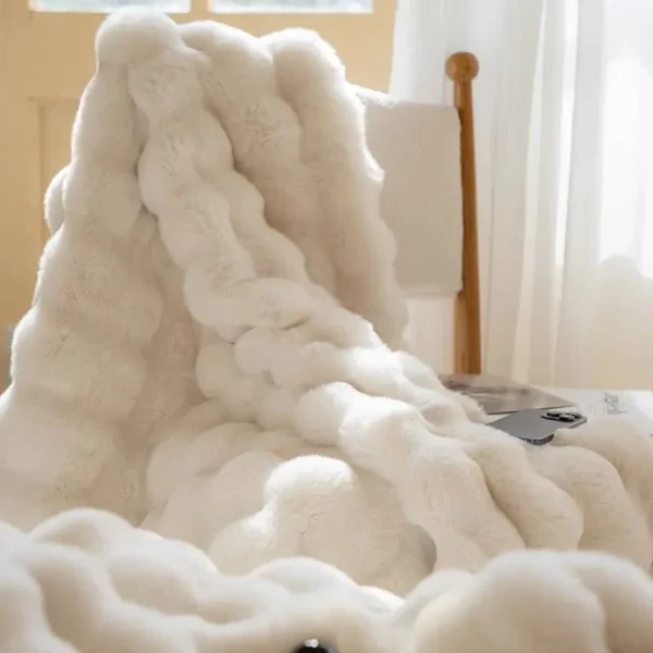 Winter Warm Rabbit Faux Fur Throw Blanket