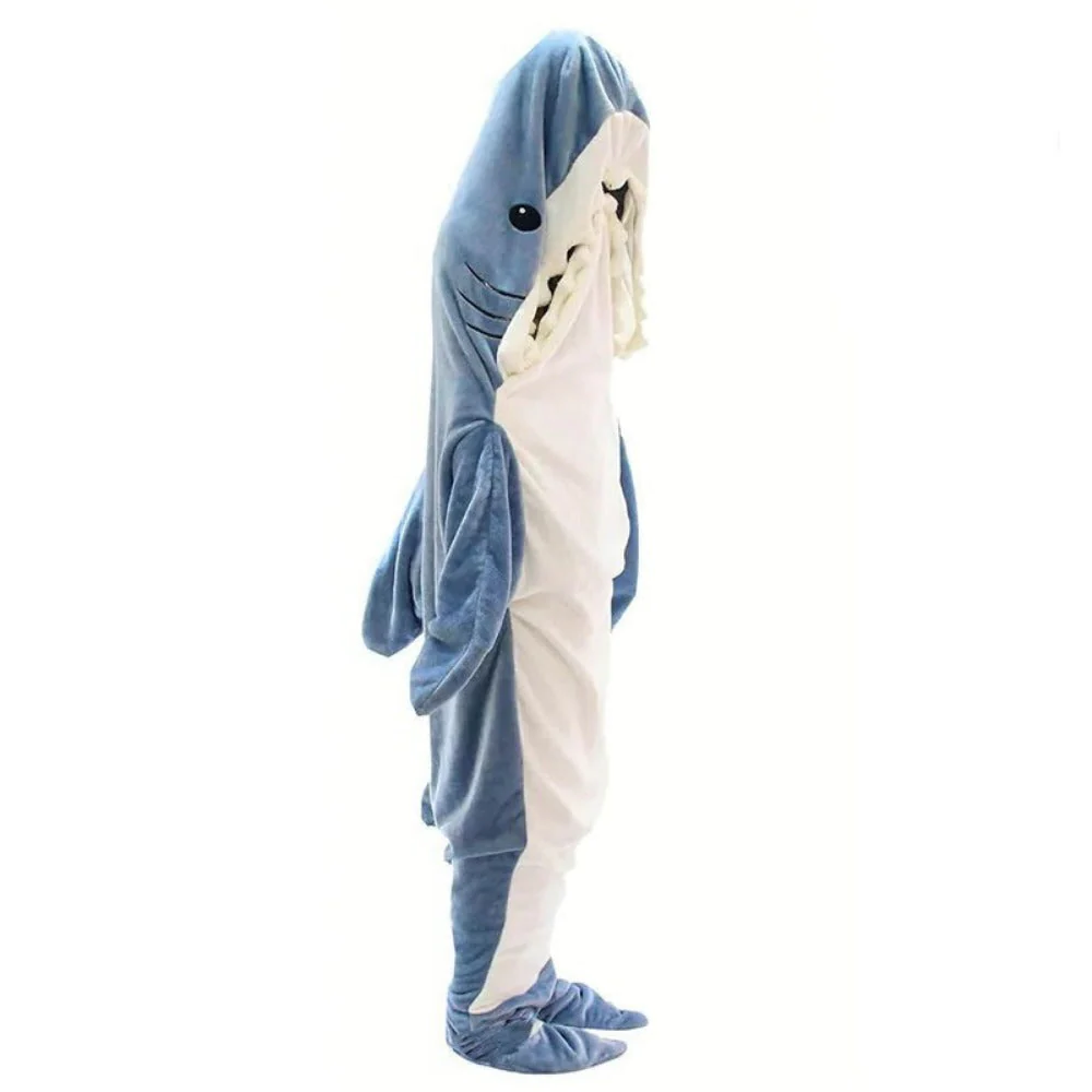 Shark Fleece Hooded Blanket