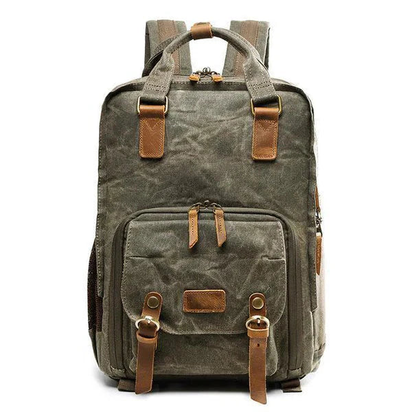 Waterproof Waxed Canvas Camera Backpack